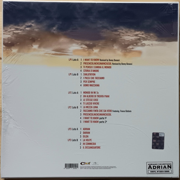 УЦЕНКА! Виниловая пластинка  Adriano Celentano - Adrian (Limited Edit) (Numbered) (Box set) (3LP)