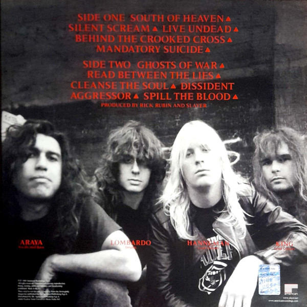 Виниловая пластинка Slayer – South Of Heaven (LP)