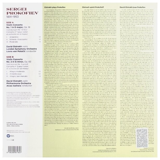 Давид Ойстрах, Сергей Прокофьев - Концерты для скрипки с оркестром (LP)
