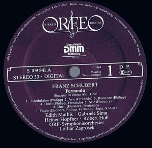 Franz Schubert. Fernando D.220 (LP)