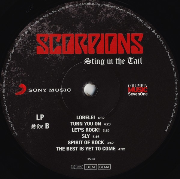 Виниловая пластинка Scorpions - Sting In The Tail (LP)
