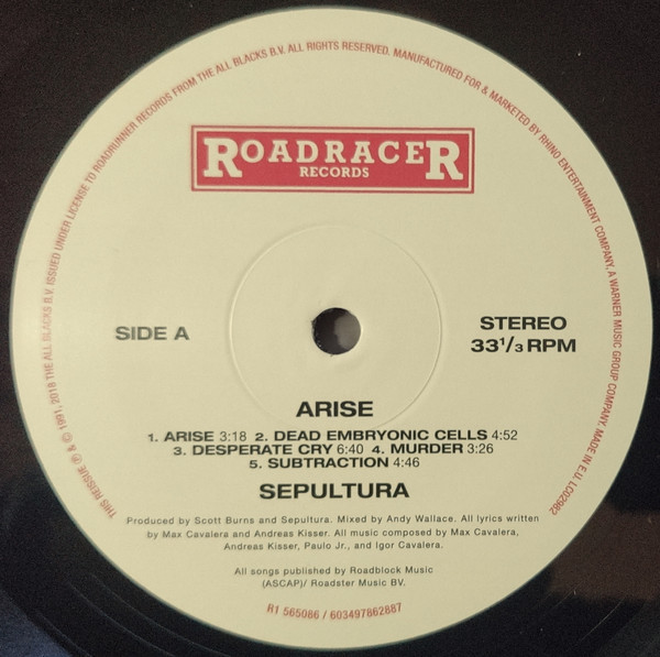 Виниловая пластинка Sepultura – Arise (2LP)