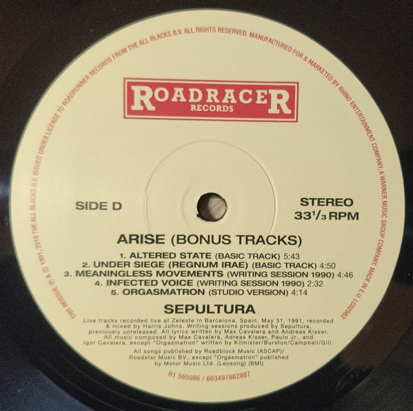 Виниловая пластинка Sepultura – Arise (2LP)