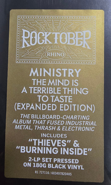 Виниловая пластинка Ministry – The Mind Is A Terrible Thing To Taste (Expanded Edit) (2LP)