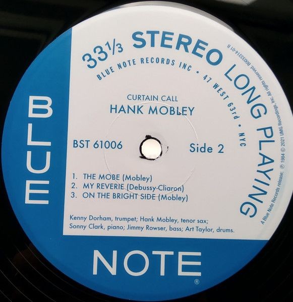 Hank Mobley Featuring Kenny Dorham & Sonny Clark – Curtain Call(LP)