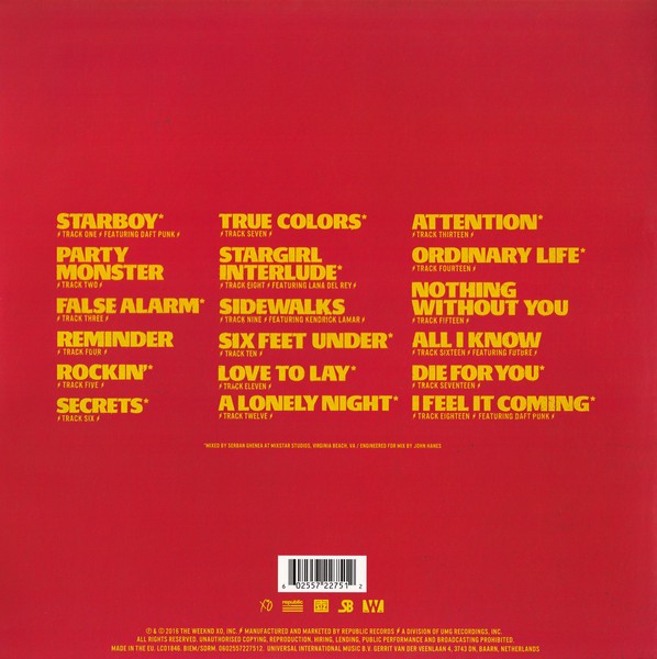 The Weeknd - Starboy (color) (2LP)