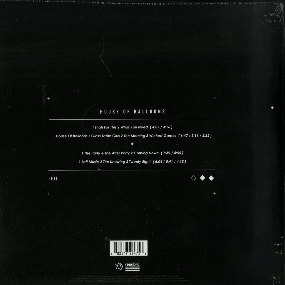Виниловая пластинка The Weeknd - House Of Balloons (2LP)