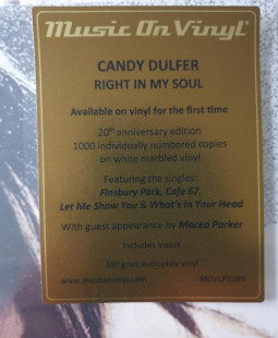 Candy Dulfer - Right In My Soul (Limited Edit) (Numbered) (collor) (2LP)
