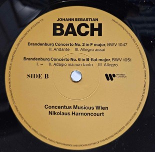 J. S. Bach. Concentus Musicus Wien. Nikolaus Harnoncourt. Brandenburg Concertos Nos. ( 2LP )