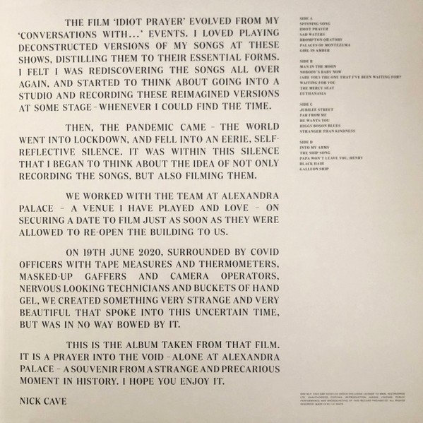 Nick Cave - Idiot Prayer (Nick Cave Alone At Alexandra Palace) (2LP)
