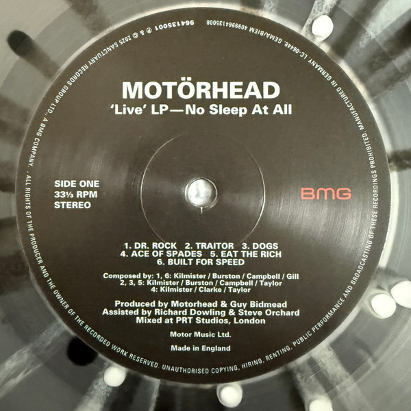 Motorhead - No Sleep At All (50th Anniversary) (Clear & White & Black Splatter) (LP)
