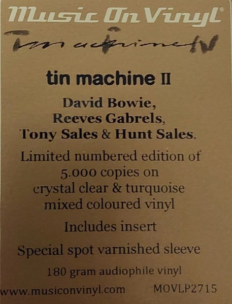 Tin Machine – Tin Machine II (Color) (Limited Edit) (LP)