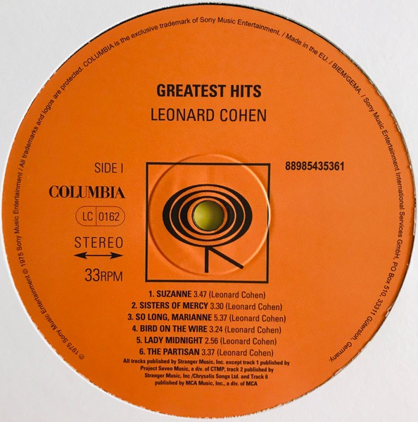 Leonard Cohen - Greatest Hits (LP)