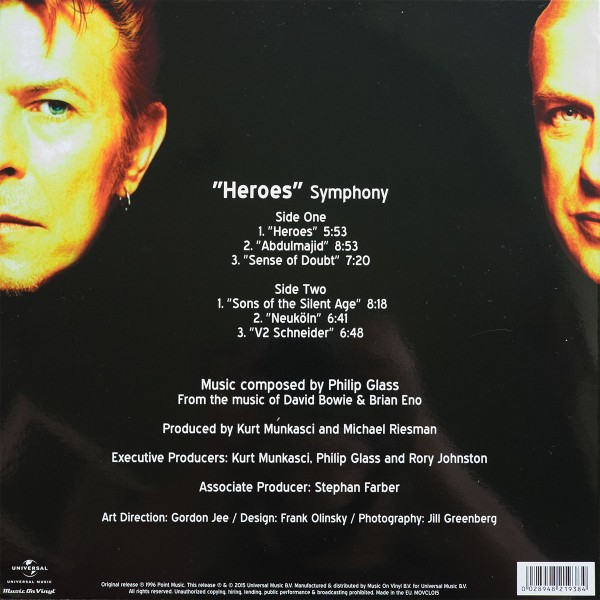 Philip Glass From The Music Of David Bowie & Brian Eno - "Heroes" Symphony (LP)