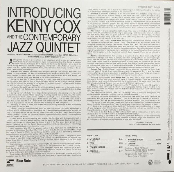 Kenny Cox, The Contemporary Jazz Quintet - Introducing Kenny Cox And The Contemporary Jazz Quintet (LP)
