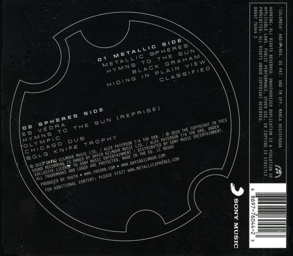 THE ORB Featuring David Gilmour – Metallic Spheres (CD)
