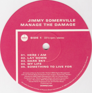 Jimmy Somerville - Manage The Damage (color) (LP)
