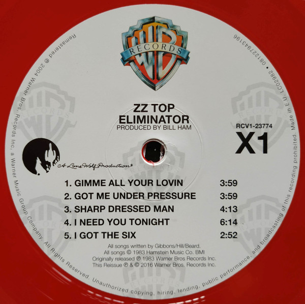 ZZ Top - Eliminator (Coloured - Red) (LP)