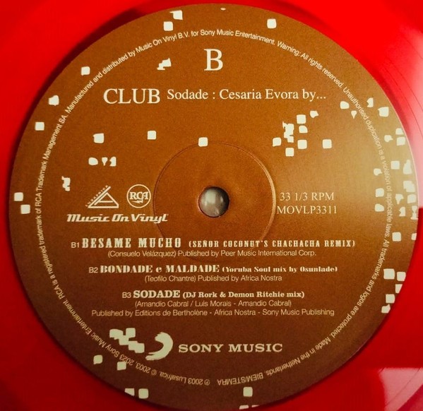 Cesaria Evora Club Sodade: Cesaria Evora By... (color)(2LP)