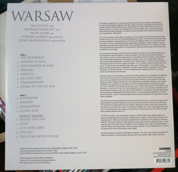 Warsaw - Warsaw (Limited Edit) (color) (Unofficial Release) (LP)