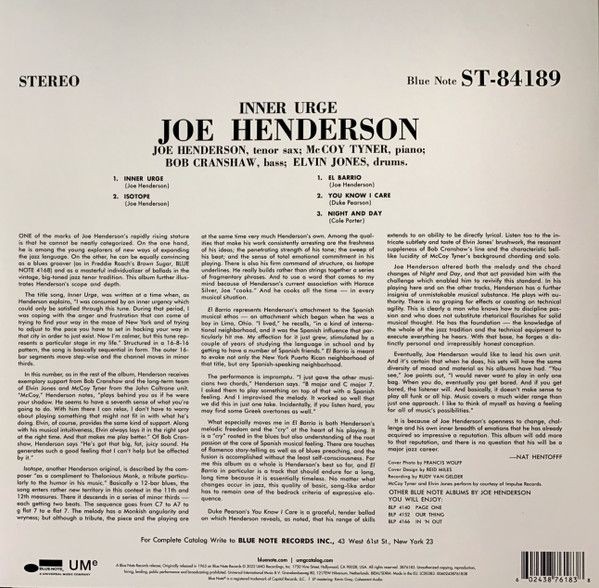 Joe Henderson. Inner Urge (LP)
