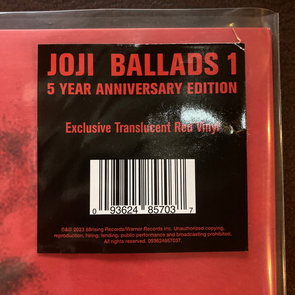 Joji - Ballads (Limited Edit) (5th Anniversary) [translucent red] (LP)