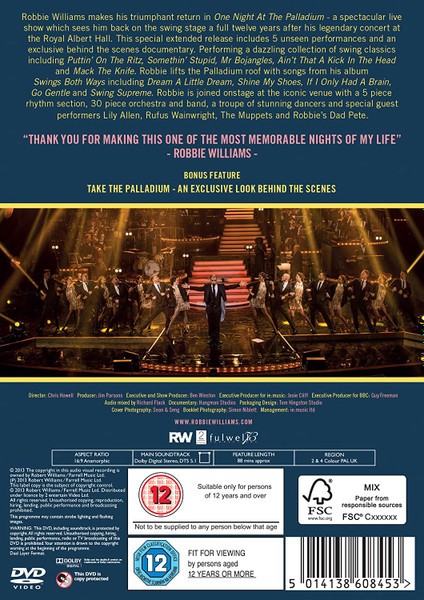 Robbie Williams – One Night At The Palladium (DVD)