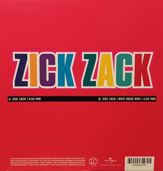 Rammstein. Zick Zack (7"Lp)