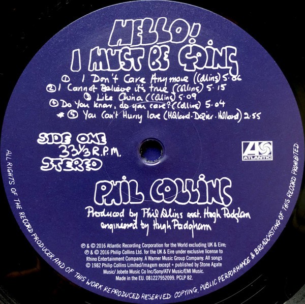 Phil Collins - Hello, I Must Be Going (LP)