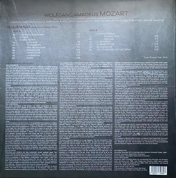 Masaaki Suzuki - Mozart: Requiem (LP)
