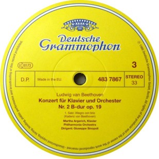 Beethoven. Martha Argerich, Giuseppe Sinopoli, Philharmonia Orchestra Концерты для фортепиано с оркестром №. 1 и 2 (2LP)