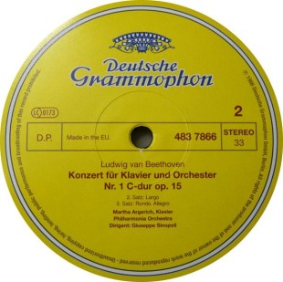 Beethoven. Martha Argerich, Giuseppe Sinopoli, Philharmonia Orchestra Концерты для фортепиано с оркестром №. 1 и 2 (2LP)