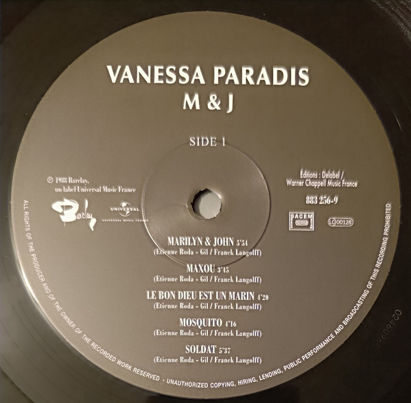 Виниловая пластинка Vanessa Paradis - M & J (LP)