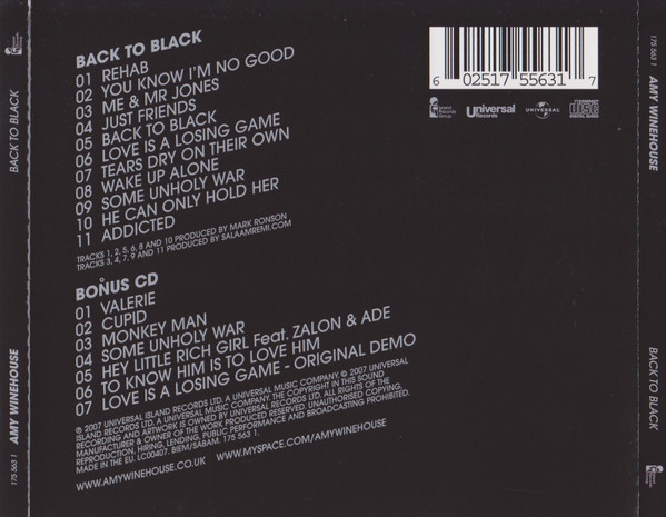 Amy Winehouse - Back To Black (deluxe) (2CD)
