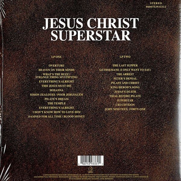 Andrew Lloyd Webber - Jesus Christ Superstar (A Rock Opera) (2LP)