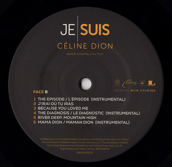 Celine Dion – Je Suis: Celine Dion (Bande Originale Du Film) (Soundtrack) (2LP)